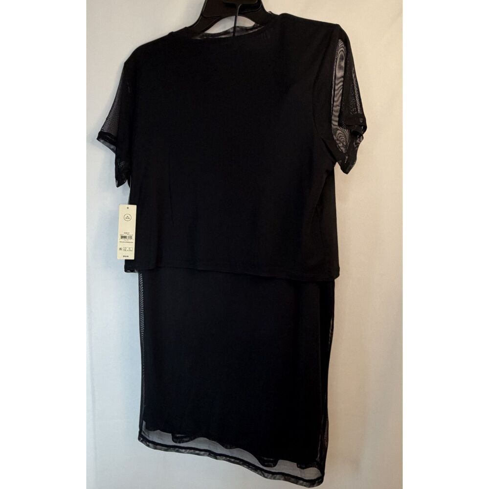 XL No Boundaries 2 Piece Mesh Top Skirt Set NWT Black Sheer Layered